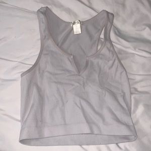 White V Cut Tank Top